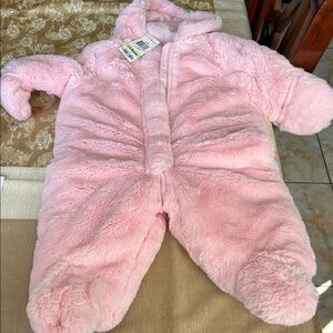 Pink Fuzzy Baby Onesie